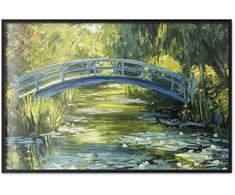 Artgeist Plakatas - Impressionist bridge - painting of a bridge against a picturesque background