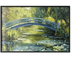 Artgeist Plakatas - Impressionist bridge - painting of a bridge against a picturesque background