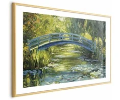 Artgeist Plakatas - Impressionist bridge - painting of a bridge against a picturesque background
