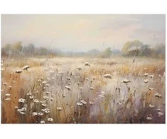 Artgeist Plakatas - Impressionist meadow – field landscape in a pastel colour palette