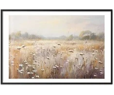 Artgeist Plakatas - Impressionist meadow – field landscape in a pastel colour palette