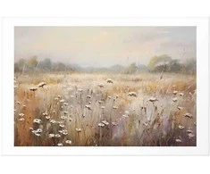 Artgeist Plakatas - Impressionist meadow – field landscape in a pastel colour palette