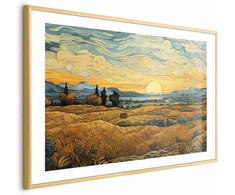 Artgeist Plakatas - Impressionistic fields - painted golden landscape with fields of grain