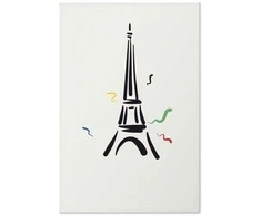 Artgeist Plakatas - Juodas Illustration of the Eiffel Tower on a Light Background