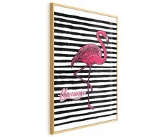 Artgeist Plakatas - Juodas Stripes and Flamingo