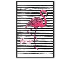 Artgeist Plakatas - Juodas Stripes and Flamingo