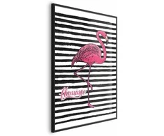 Artgeist Plakatas - Juodas Stripes and Flamingo