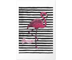 Artgeist Plakatas - Juodas Stripes and Flamingo
