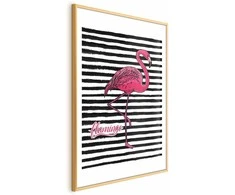 Artgeist Plakatas - Juodas Stripes and Flamingo
