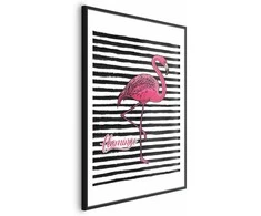 Artgeist Plakatas - Juodas Stripes and Flamingo