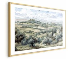 Artgeist Plakatas - Landscape with Sunny Žalias Fields