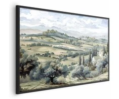 Artgeist Plakatas - Landscape with Sunny Žalias Fields