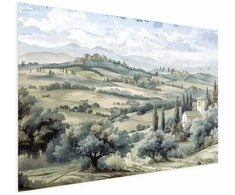Artgeist Plakatas - Landscape with Sunny Žalias Fields
