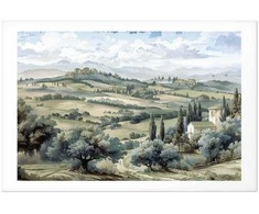 Artgeist Plakatas - Landscape with Sunny Žalias Fields