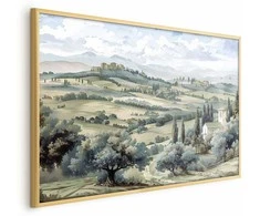 Artgeist Plakatas - Landscape with Sunny Žalias Fields