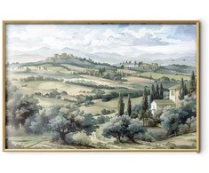 Artgeist Plakatas - Landscape with Sunny Žalias Fields