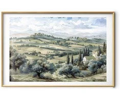 Artgeist Plakatas - Landscape with Sunny Žalias Fields