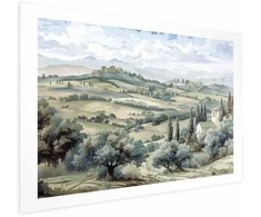 Artgeist Plakatas - Landscape with Sunny Žalias Fields