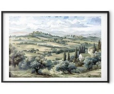 Artgeist Plakatas - Landscape with Sunny Žalias Fields
