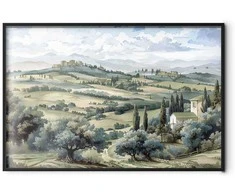 Artgeist Plakatas - Landscape with Sunny Žalias Fields