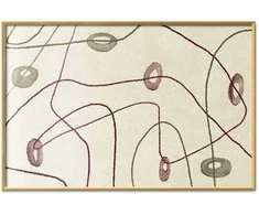 Artgeist Plakatas - Lines and Shapes - a bead labyrinth on a pale, worn background