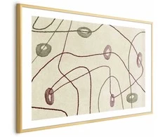 Artgeist Plakatas - Lines and Shapes - a bead labyrinth on a pale, worn background