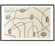 Artgeist Plakatas - Lines and Shapes - a bead labyrinth on a pale, worn background