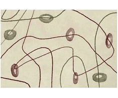 Artgeist Plakatas - Lines and Shapes - a bead labyrinth on a pale, worn background
