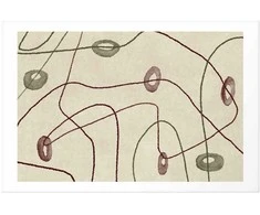Artgeist Plakatas - Lines and Shapes - a bead labyrinth on a pale, worn background