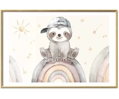 Artgeist Plakatas - Little Animal Among Stars and Rainbows