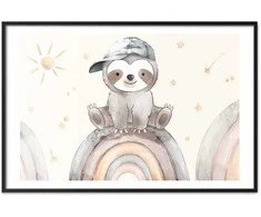Artgeist Plakatas - Little Animal Among Stars and Rainbows