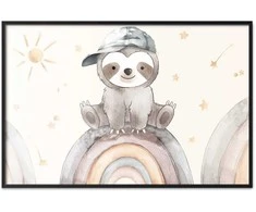 Artgeist Plakatas - Little Animal Among Stars and Rainbows