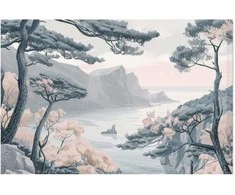 Artgeist Plakatas - Mėlyna Coast in Delicate Colors