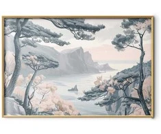 Artgeist Plakatas - Mėlyna Coast in Delicate Colors