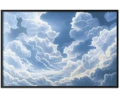 Artgeist Plakatas - Mėlyna Sky Breaking Through Baltas, Fluffy Clouds