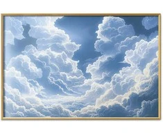 Artgeist Plakatas - Mėlyna Sky Breaking Through Baltas, Fluffy Clouds