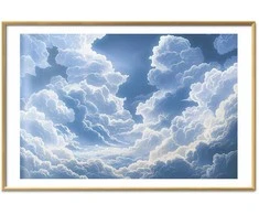Artgeist Plakatas - Mėlyna Sky Breaking Through Baltas, Fluffy Clouds