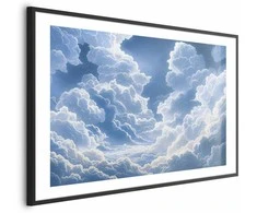 Artgeist Plakatas - Mėlyna Sky Breaking Through Baltas, Fluffy Clouds
