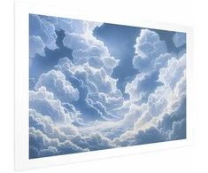 Artgeist Plakatas - Mėlyna Sky Breaking Through Baltas, Fluffy Clouds