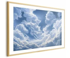 Artgeist Plakatas - Mėlyna Sky Breaking Through Baltas, Fluffy Clouds