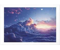 Artgeist Plakatas - Night Concert in the Mountains: Clouds Illuminated by the Last Rays of the Sun