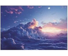 Artgeist Plakatas - Night Concert in the Mountains: Clouds Illuminated by the Last Rays of the Sun