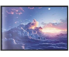 Artgeist Plakatas - Night Concert in the Mountains: Clouds Illuminated by the Last Rays of the Sun