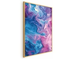 Artgeist Plakatas - Night Flows - abstract waves in shades of mėlynas and violetinė