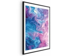 Artgeist Plakatas - Night Flows - abstract waves in shades of mėlynas and violetinė