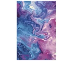 Artgeist Plakatas - Night Flows - abstract waves in shades of mėlynas and violetinė