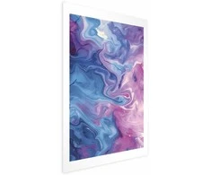 Artgeist Plakatas - Night Flows - abstract waves in shades of mėlynas and violetinė