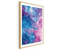 Artgeist Plakatas - Night Flows - abstract waves in shades of mėlynas and violetinė
