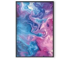 Artgeist Plakatas - Night Flows - abstract waves in shades of mėlynas and violetinė