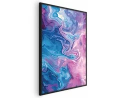 Artgeist Plakatas - Night Flows - abstract waves in shades of mėlynas and violetinė